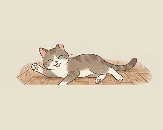 くつろぐ猫のイラスト